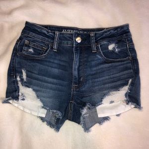 American Eagle Hi-Rise Shortie Denim X Shorts